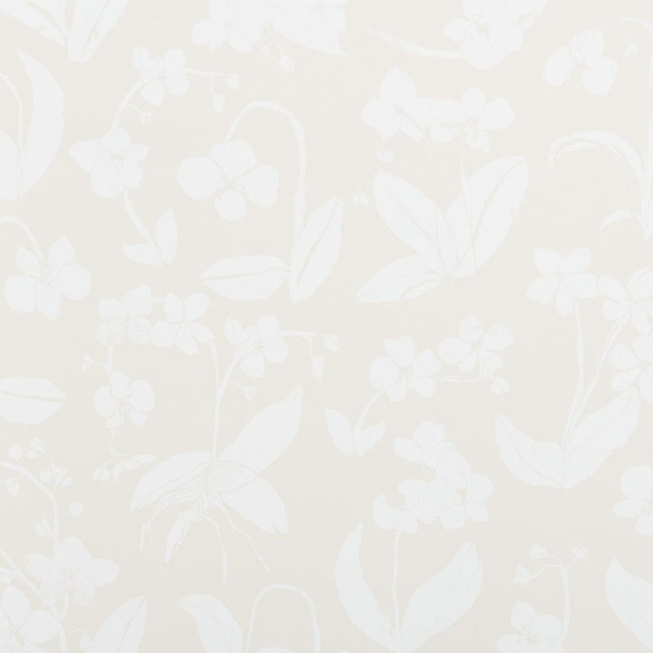 Orchids Have Dreams Light Neutral 5014102 by Schumacher Wallpaper Hera Ford 18.0" - Fabric Carolina -