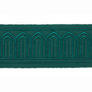 Arches Embroidered Tape Medium Emerald 70768 by Schumacher Trim
