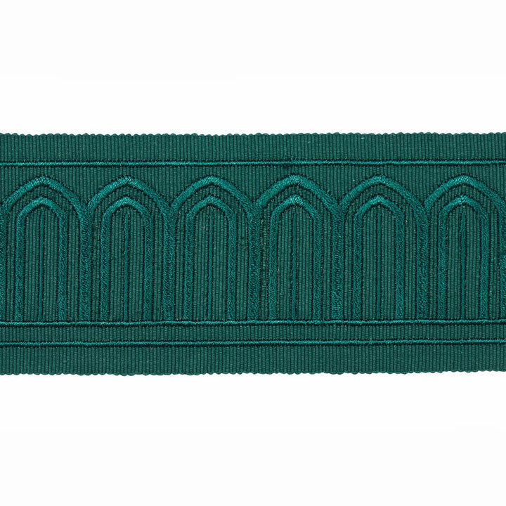Arches Embroidered Tape Medium Emerald 70768 by Schumacher Trim Miles Redd 1.8" - Fabric Carolina -