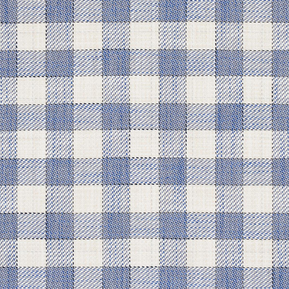 Martina Plaid Indoor/Outdoor Navy 81410 by Schumacher Fabric Easy Elements 9.0" - Fabric Carolina -
