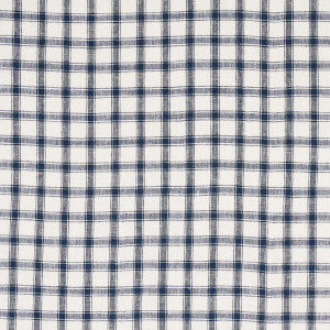 Crawford Linen Check Indigo 81451 by Schumacher Fabric