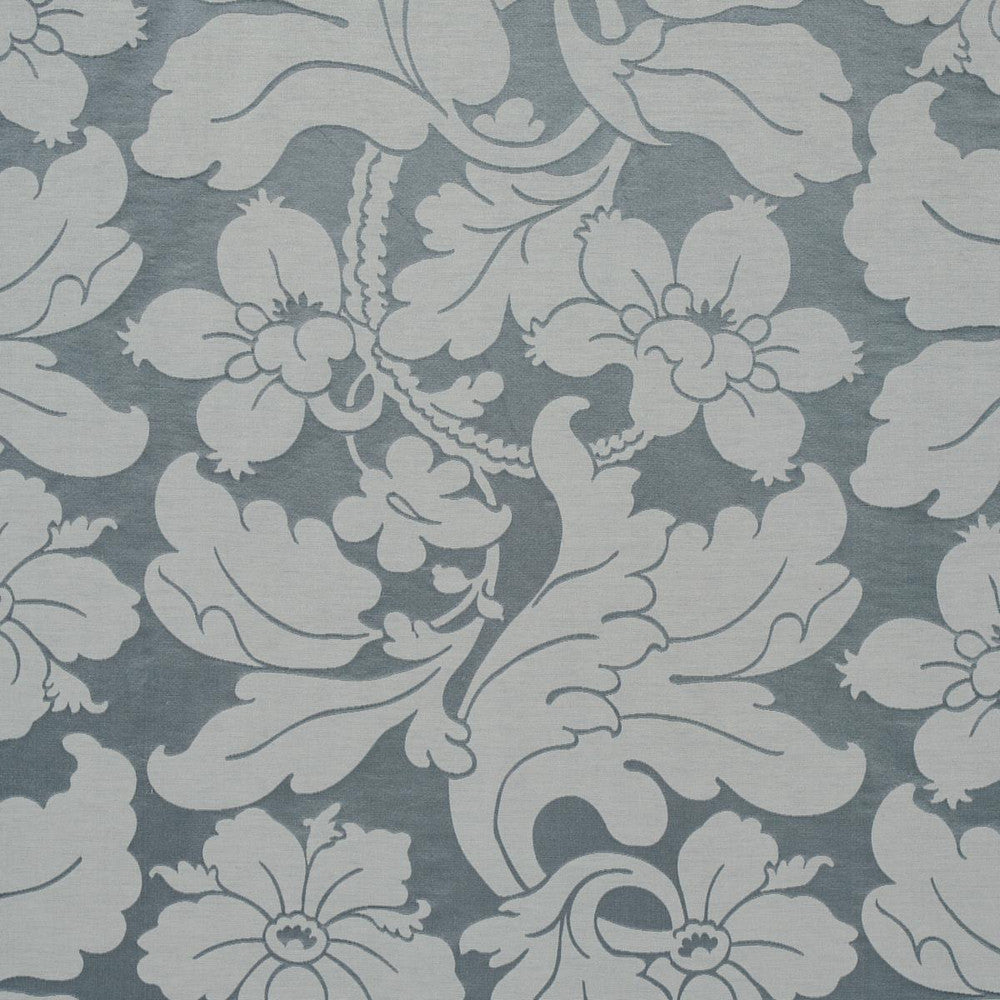 Dandridge Damask Palace Slate 81462 by Schumacher Designer Fabric Williamsburg 55.12" - Swanky Fabrics -
