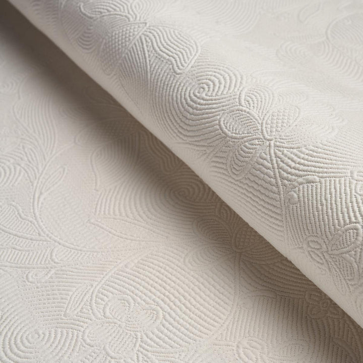 Quilted Scroll Matelass Ivory 81590 by Schumacher Fabric Williamsburg 27.5" - Fabric Carolina -