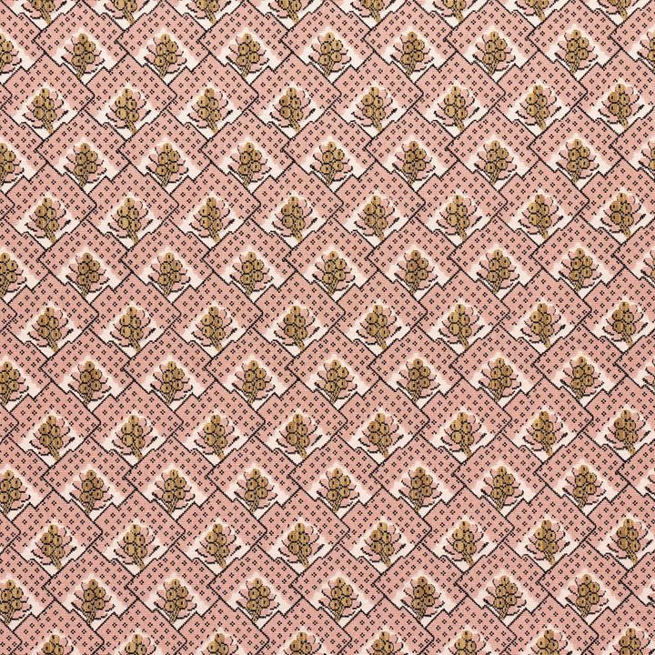 Blair Silk Pingl Wythe Rose 81600 by Schumacher Fabric Williamsburg 6.71" - Fabric Carolina -