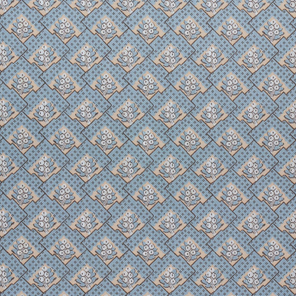 Blair Silk Pingl Worcester Blue 81602 by Schumacher Designer Fabric Williamsburg 6.71" - Swanky Fabrics -