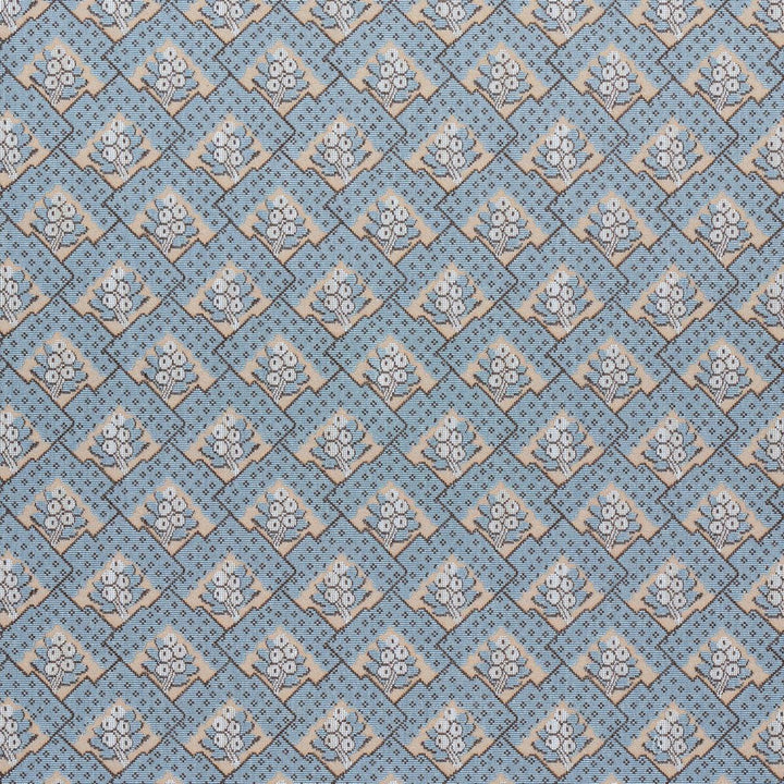 Blair Silk Pingl Worcester Blue 81602 by Schumacher Designer Fabric Williamsburg 6.71" - Swanky Fabrics -