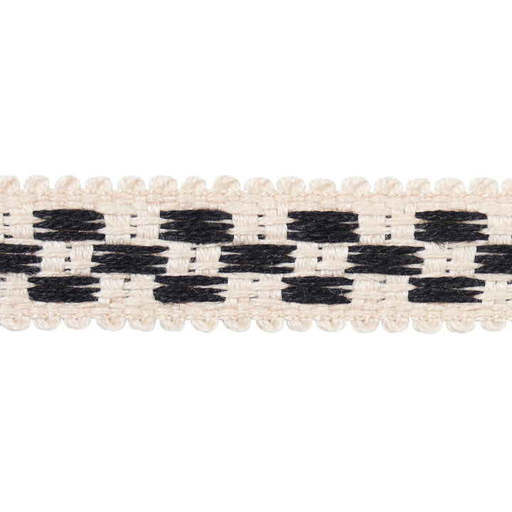 Crawford Check Tape Narrow Basalt 81623 by Schumacher Trim Williamsburg - Fabric Carolina -