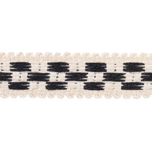 Crawford Check Tape Narrow Basalt 81623 by Schumacher Trim