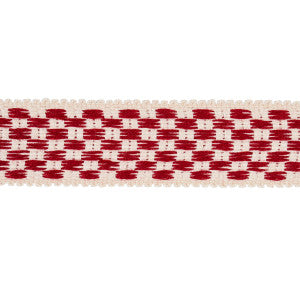 Crawford Check Tape Medium Cornwallis Red 81631 by Schumacher Trim