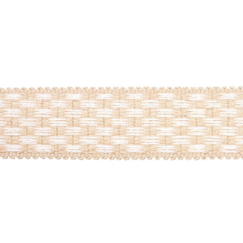 Crawford Check Tape Medium Coffee 81632 by Schumacher Trim Williamsburg - Fabric Carolina -