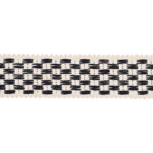 Crawford Check Tape Medium Basalt 81633 by Schumacher Trim