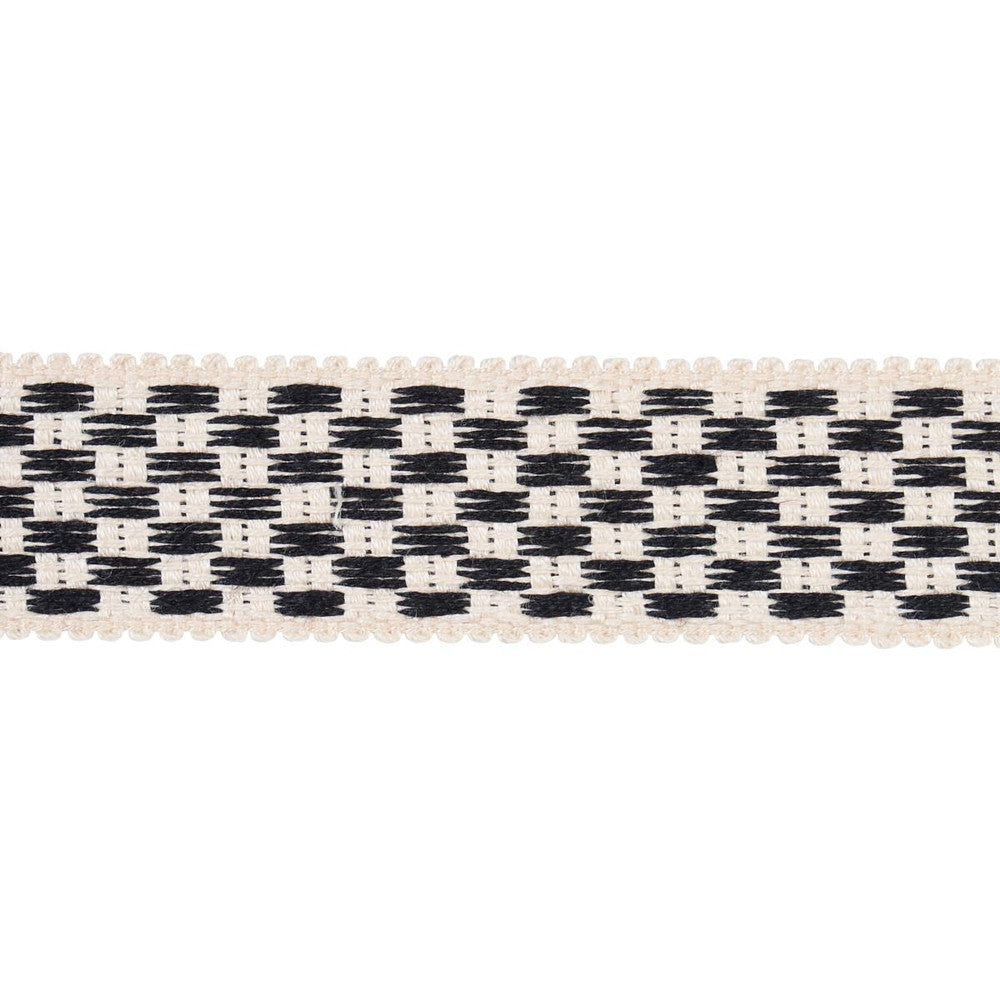 Crawford Check Tape Medium Basalt 81633 by Schumacher Trim Williamsburg - Fabric Carolina -