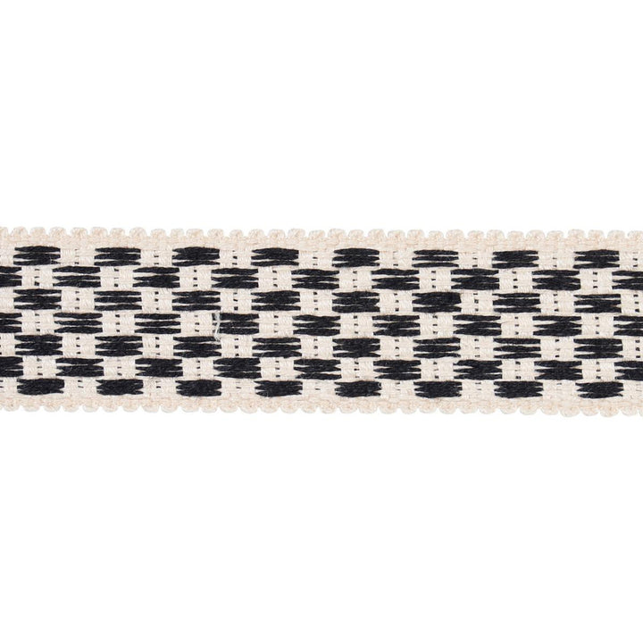 Crawford Check Tape Medium Basalt 81633 by Schumacher Trim Williamsburg - Fabric Carolina -