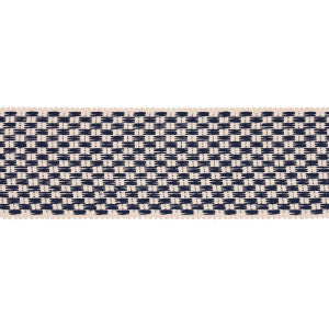 Crawford Check Tape Wide Indigo 81640 by Schumacher Trim
