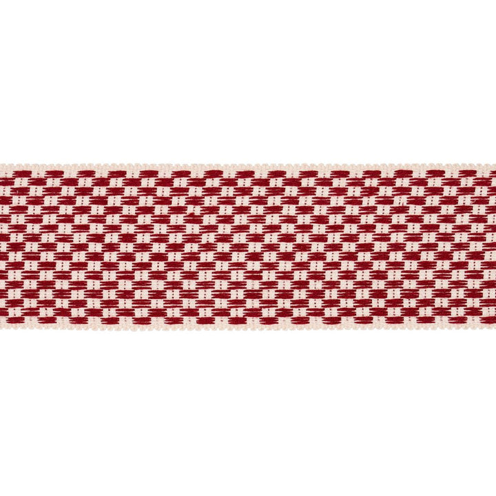 Crawford Check Tape Wide Cornwallis Red 81641 by Schumacher Trim Williamsburg - Fabric Carolina -