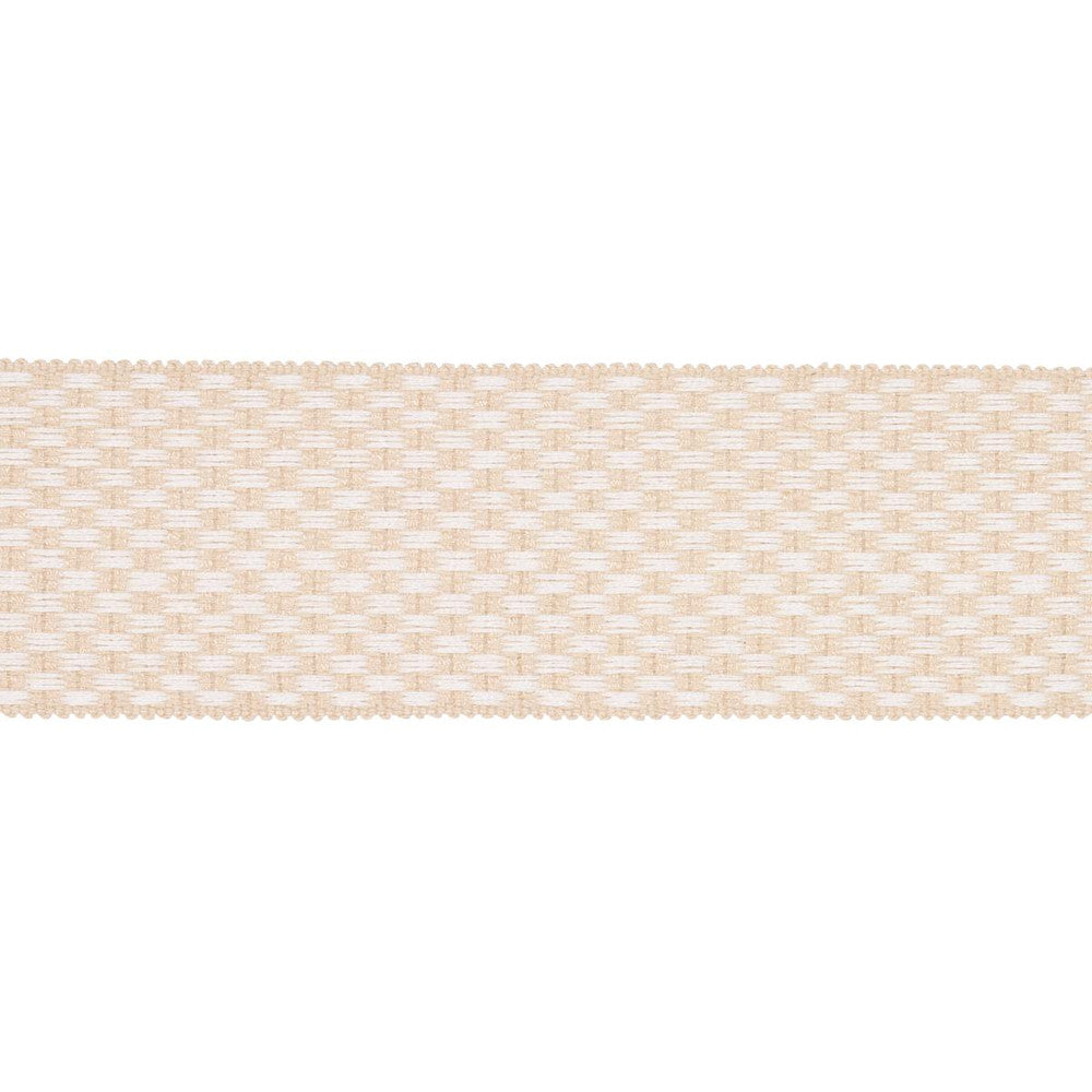Crawford Check Tape Wide Coffee 81642 by Schumacher Designer Trim Williamsburg - Swanky Fabrics -