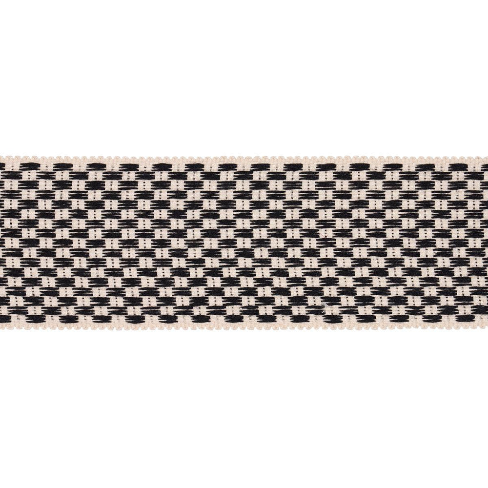 Crawford Check Tape Wide Basalt 81643 by Schumacher Trim Williamsburg - Fabric Carolina -