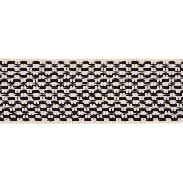 Crawford Check Tape Wide Basalt 81643 by Schumacher Designer Trim Williamsburg - Swanky Fabrics -