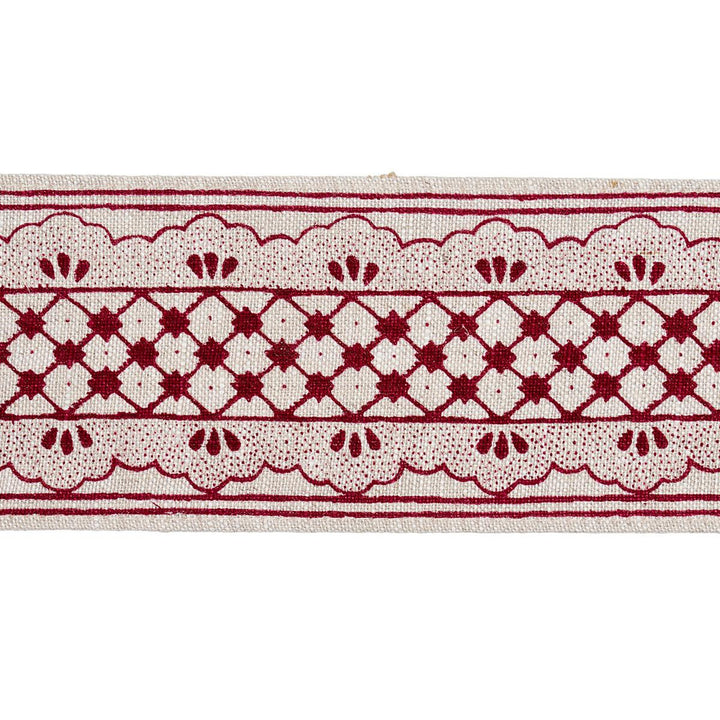 Davison Scalloped Tape Crimson 81651 by Schumacher Trim Williamsburg - Fabric Carolina -