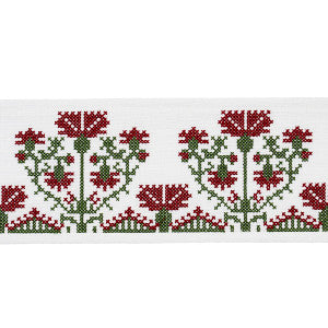 Custis Embroidered Tape Claret 81660 by Schumacher Trim