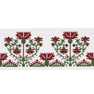 Custis Embroidered Tape Claret 81660 by Schumacher Trim