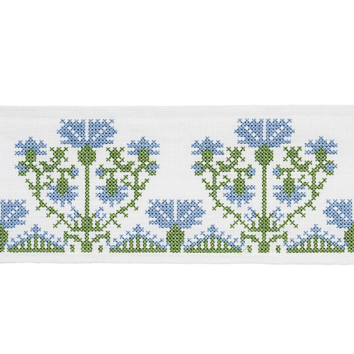 Custis Embroidered Tape Chesapeake 81661 by Schumacher Trim Williamsburg - Fabric Carolina -