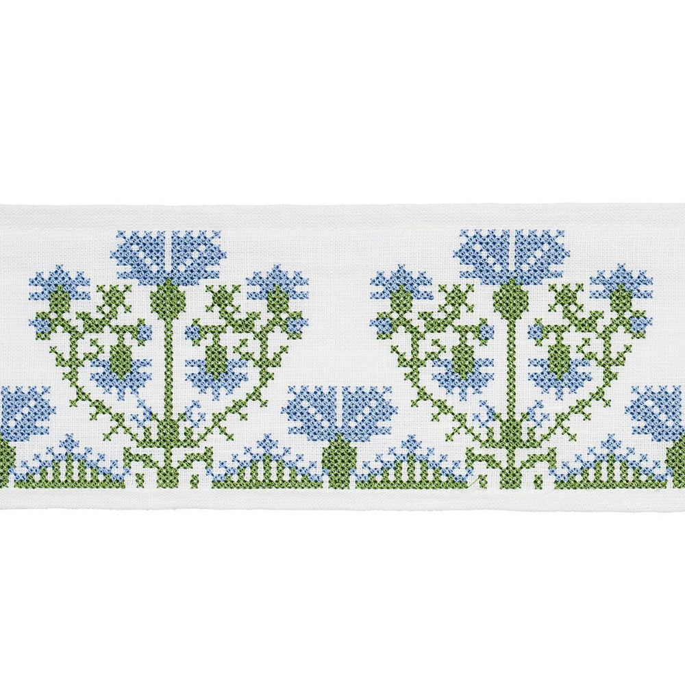 Custis Embroidered Tape Chesapeake 81661 by Schumacher Designer Trim Williamsburg - Swanky Fabrics -