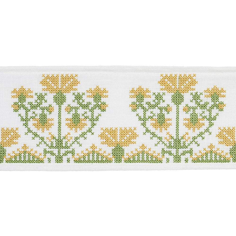 Custis Embroidered Tape Marigold 81663 by Schumacher Trim Williamsburg - Fabric Carolina -