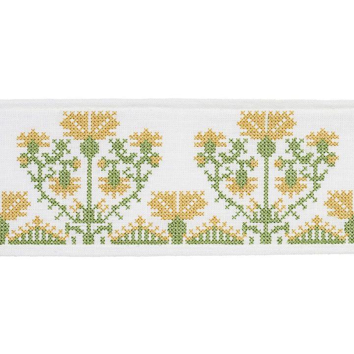Custis Embroidered Tape Marigold 81663 by Schumacher Trim Williamsburg - Fabric Carolina -