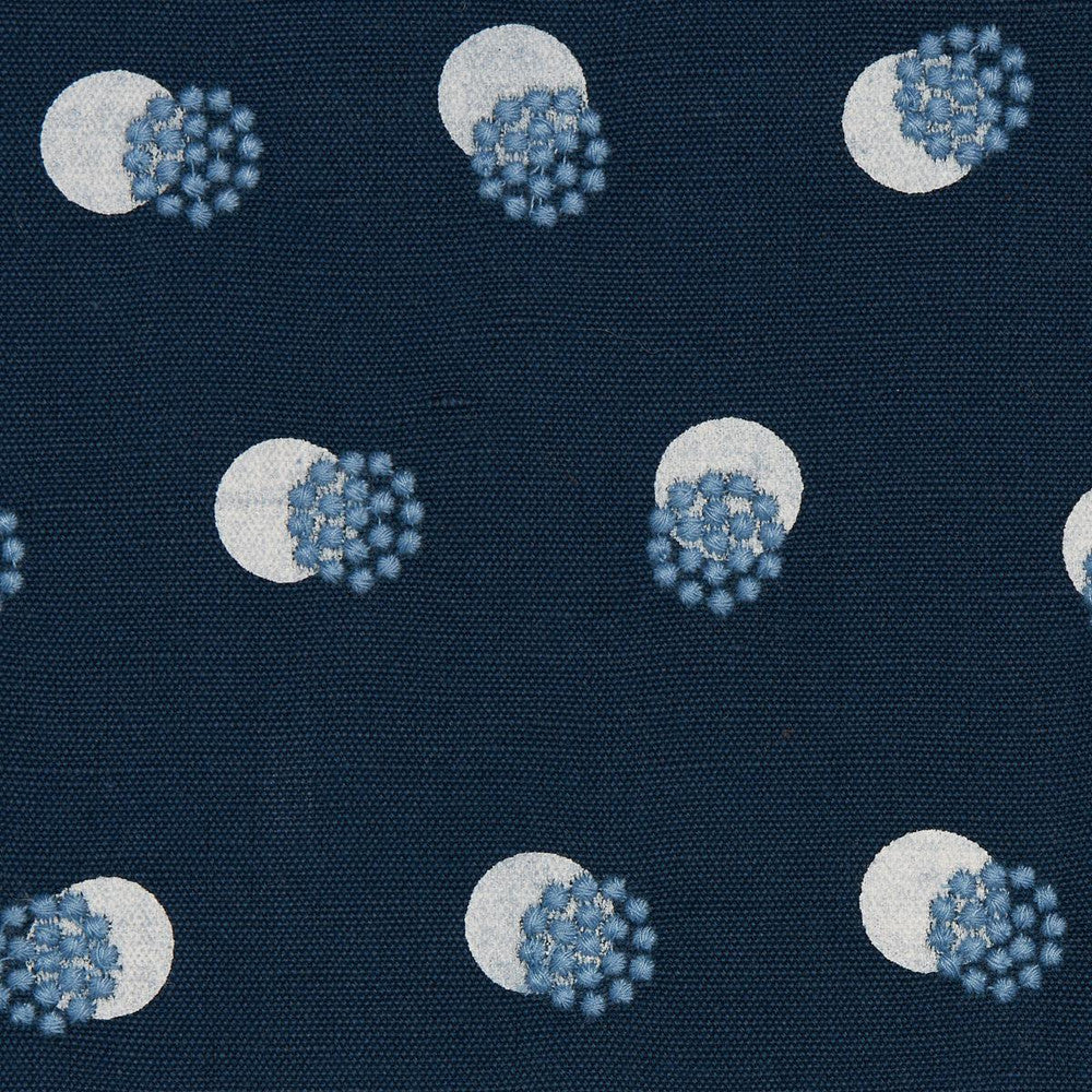 Taylor Embroidery Sky On Navy 81843 by Schumacher Fabric Easy Elements 13.5" - Fabric Carolina -