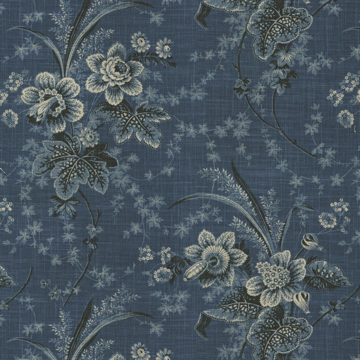 Stonington Indigo 682142 by Waverly Fabric - 75% Cotton 25% Linen PAKISTAN Horizontal: 27 and Vertical: 25.25 54 - Fabric Carolina -