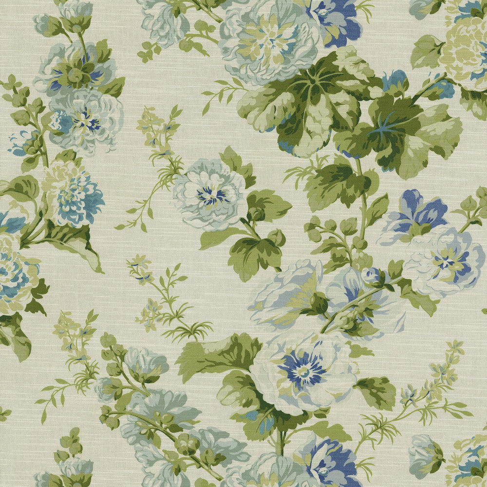 Alcea Cornflower 682252 by Waverly Fabric - 100% cotton, China 15000 Horizontal: 27 and Vertical: 25.25 54/55 - Fabric Carolina -