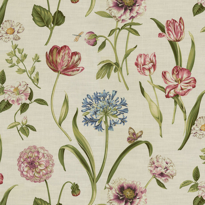 Escape To Eden Parchment 682271 by Waverly Fabric 100% Cotton Peru 25000 Horizontal: 27 and Vertical: 27 54/55 - Fabric Carolina -