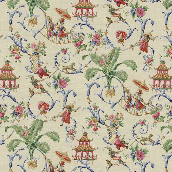 Mandarin Prose Spring 682300 by Waverly Fabric 100% Cotton Peru 25000 Horizontal: 13.5 and Vertical: 25.25 54/55 - Fabric Carolina -