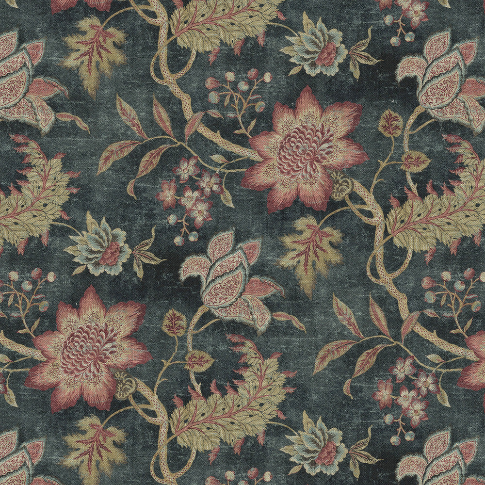 Zuma Bleu Smoke 682490 by VILLA D'ASCOLI Fabric - 75% cotton, 25% linen Pakistan 15000 Horizontal: 13.5 and Vertical: 25.25 54 - Fabric Carolina -