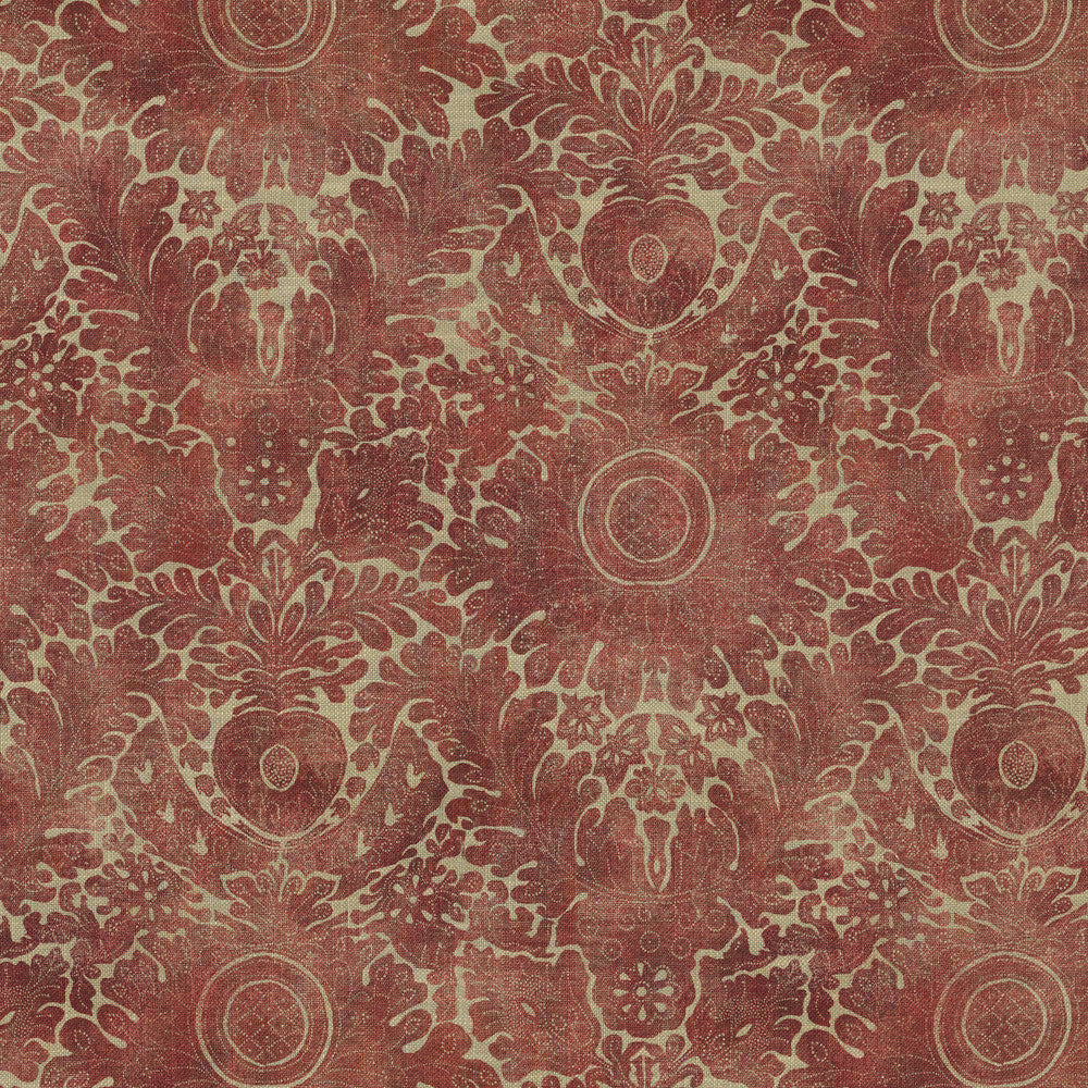 Damask Sarong Poppy 682533 by WAVERLY Fabric - 75% cotton, 25% linen Pakistan 15000 Horizontal: 18 and Vertical: 25.25 54 - Fabric Carolina -