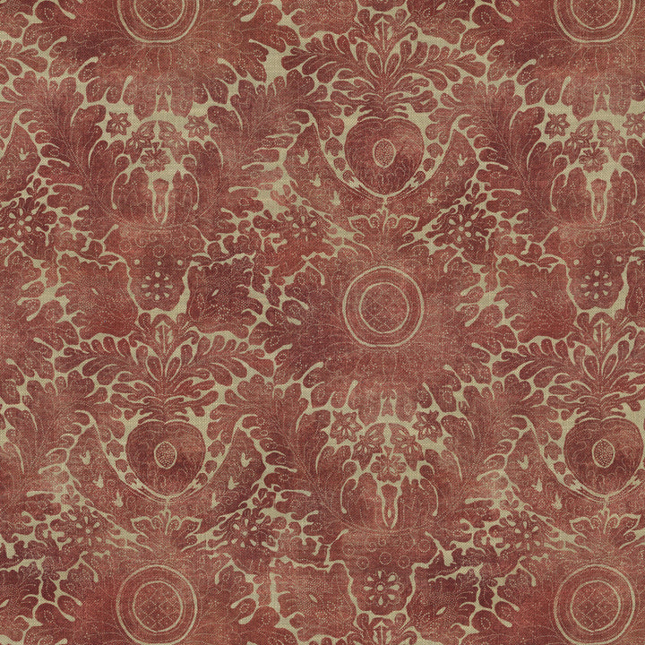 Damask Sarong Poppy 682533 by WAVERLY Fabric - 75% cotton, 25% linen Pakistan 15000 Horizontal: 18 and Vertical: 25.25 54 - Fabric Carolina -
