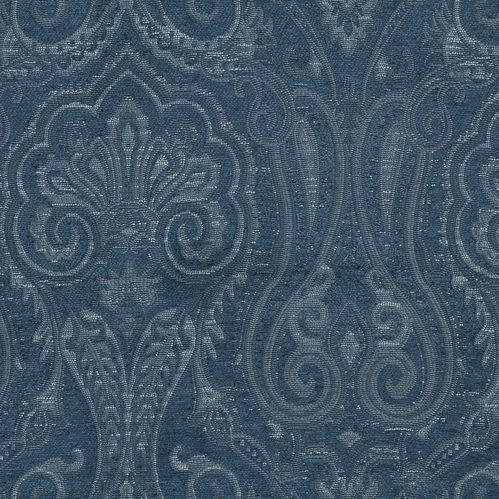 Clubroom Paisley Prussian 682541 by WAVERLY Fabric - 71% polyester, 28% rayon China 15000 Horizontal: 14.25 and Vertical: 15 54 - Fabric Carolina -