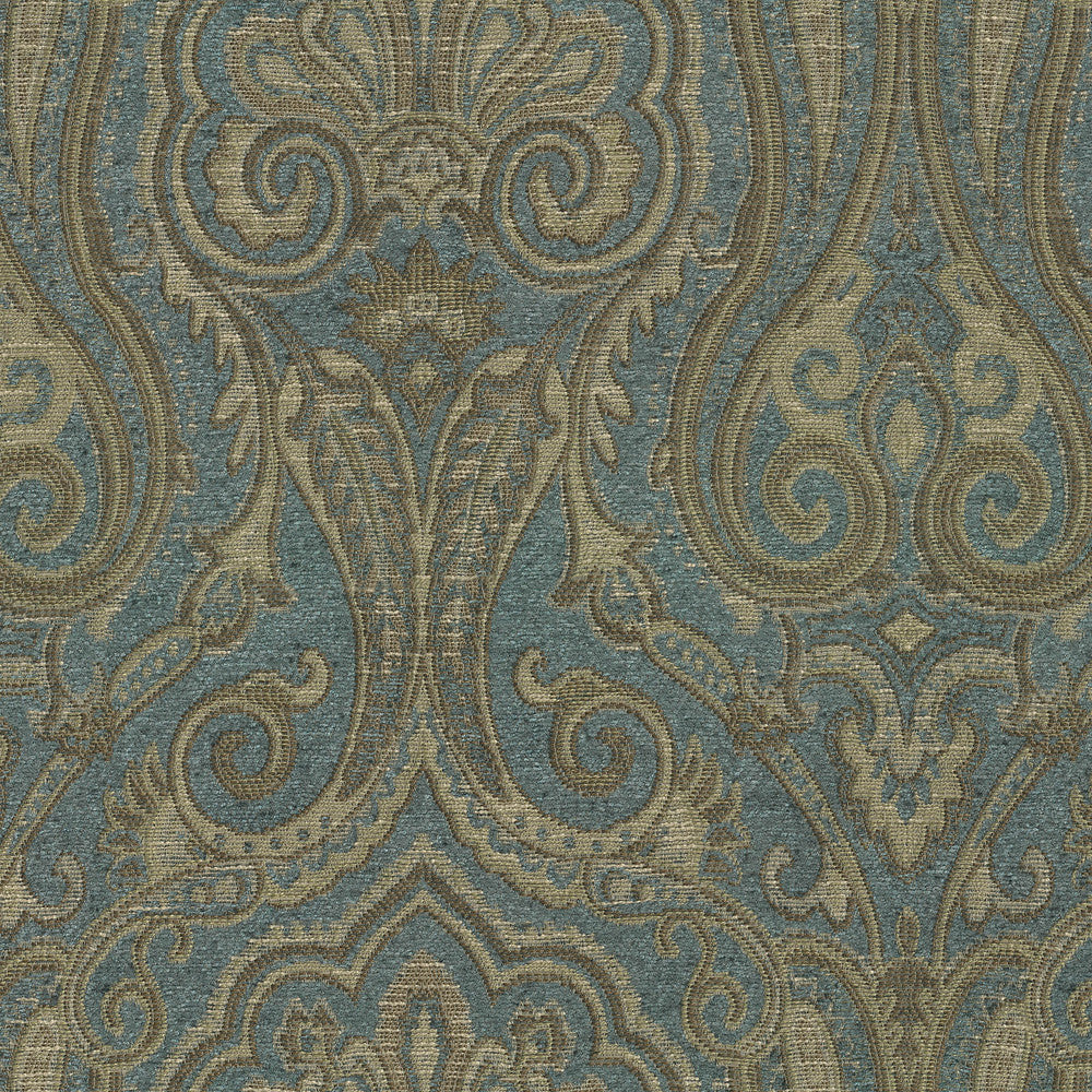 Clubroom Paisley Lagoon 682542 by WAVERLY Fabric - 71% polyester, 28% rayon China 15000 Horizontal: 14.25 and Vertical: 15 54 - Fabric Carolina -