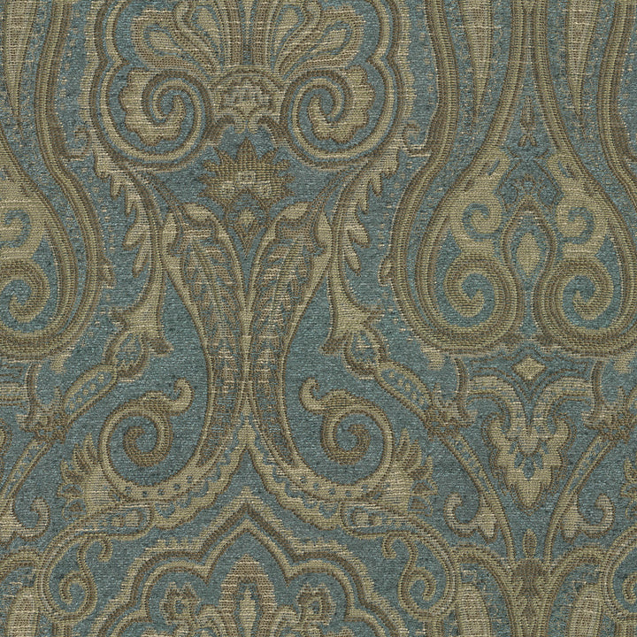 Clubroom Paisley Lagoon 682542 by WAVERLY Fabric - 71% polyester, 28% rayon China 15000 Horizontal: 14.25 and Vertical: 15 54 - Fabric Carolina -