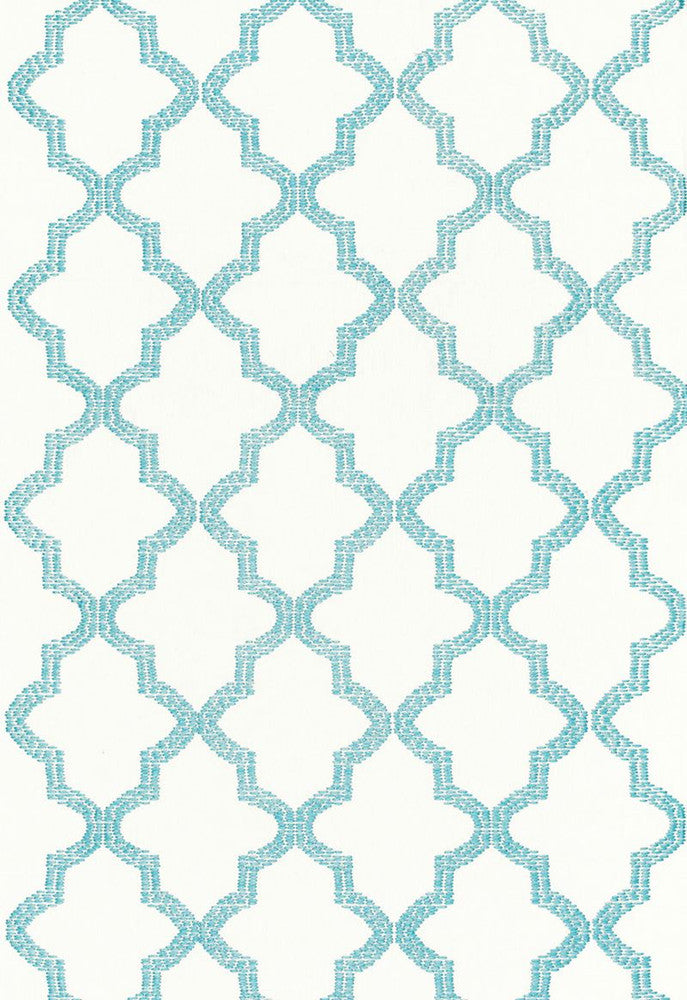 Tangier Embroidery Caribbean 68342 by Schumacher Designer Fabric Chroma 85% Linen, 15% Rayon Martindale 10,000 Horizontal: 3.5 and Vertical: 7.5 50 - Swanky Fabrics -