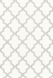 Tangier Embroidery Silver 68343 by Schumacher Fabric