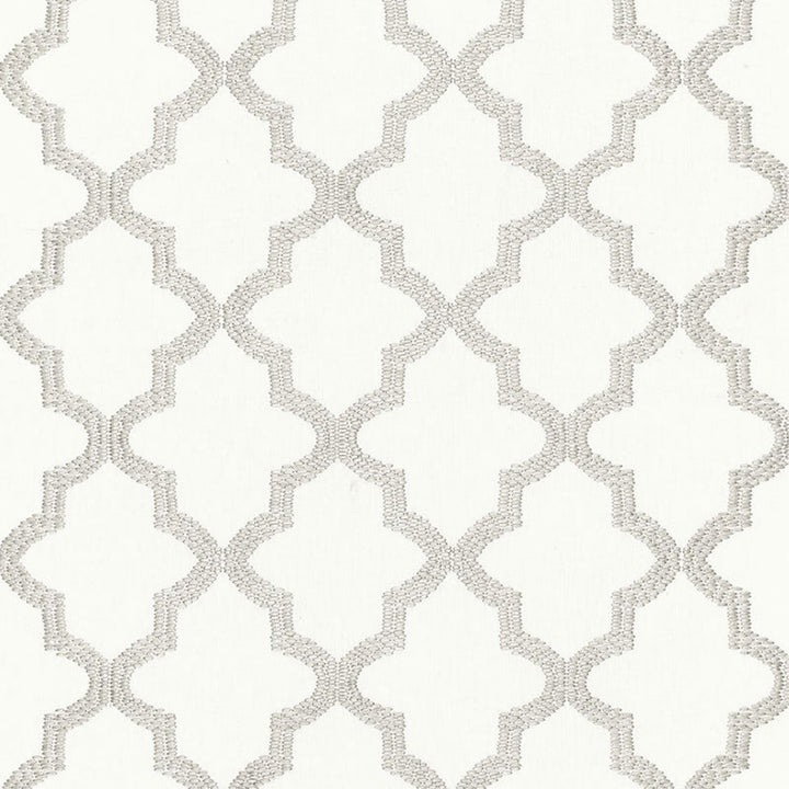 Tangier Embroidery Silver 68343 by Schumacher Fabric CHROMA SP14 LINEN 85% RAYON 15% INDIA MARTINDALE 10,000 </p><p>Repeat: Horizontal: 3 1/2" (9CM) and Vertical: 7 1/2" (19CM) 50 - Fabric Carolina -