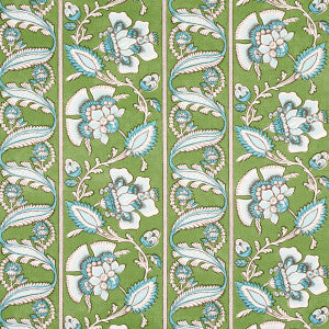 Marielle Vine Green & Peacock 180531 by Schumacher Fabric