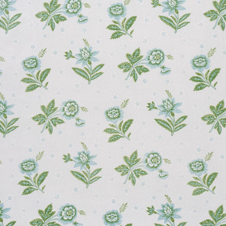 Colline Leaf & Aqua 180540 by Schumacher Fabric New Traditional: Provenal 2.5" - Fabric Carolina -