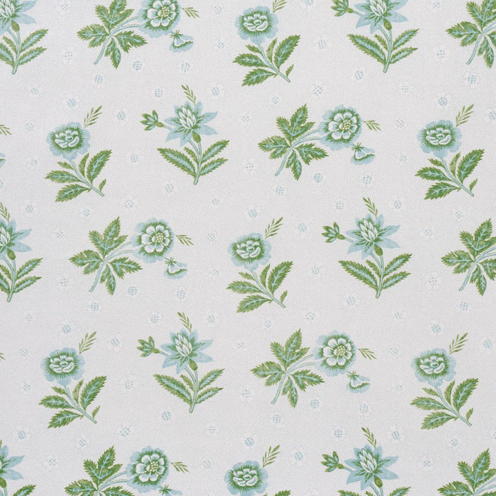 Colline Leaf & Aqua 180540 by Schumacher Designer Fabric New Traditional: Provenal 2.5" - Swanky Fabrics -