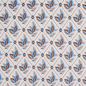 Basile Trellis Delft & Sepia 180573 by Schumacher Fabric