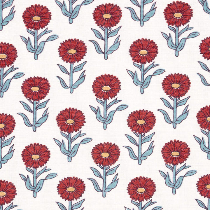 Adeline Rouge & Blue 180582 by Schumacher Fabric New Traditional: Provenal 3.38" - Fabric Carolina -