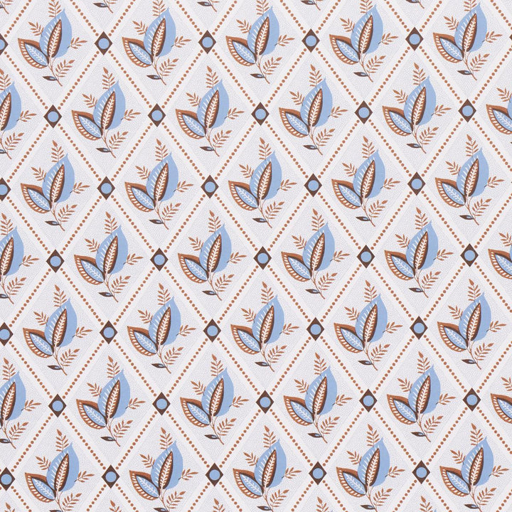 Basile Trellis Delft & Sepia 5014232 by Schumacher Wallpaper New Traditional: Provenal 13.5" - Fabric Carolina -