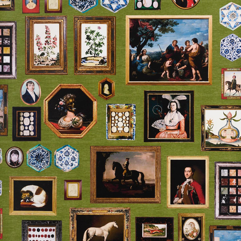 Le Grand Tour English Green 5014292 by Schumacher Designer Wallpaper Johnson Hartig 54.0" - Swanky Fabrics -